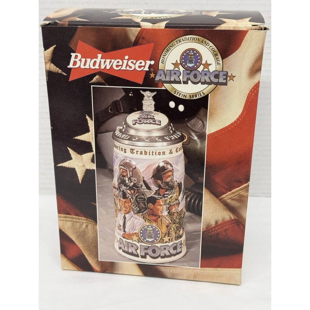 Budweiser 1999 Air Force Stein New In Box With Certificate Of Authenticity